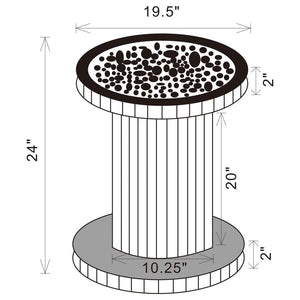 Dorielle - Round Mirrored Acrylic Crystal Side Table - Silver