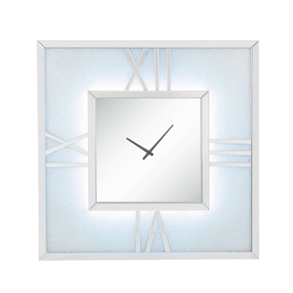Noralie - Wall Clock - Mirrored & Faux Diamonds - 40
