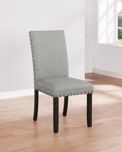 Kentfield - Solid Back Upholstered Side Chair (Set of 2) - Pearl Silver