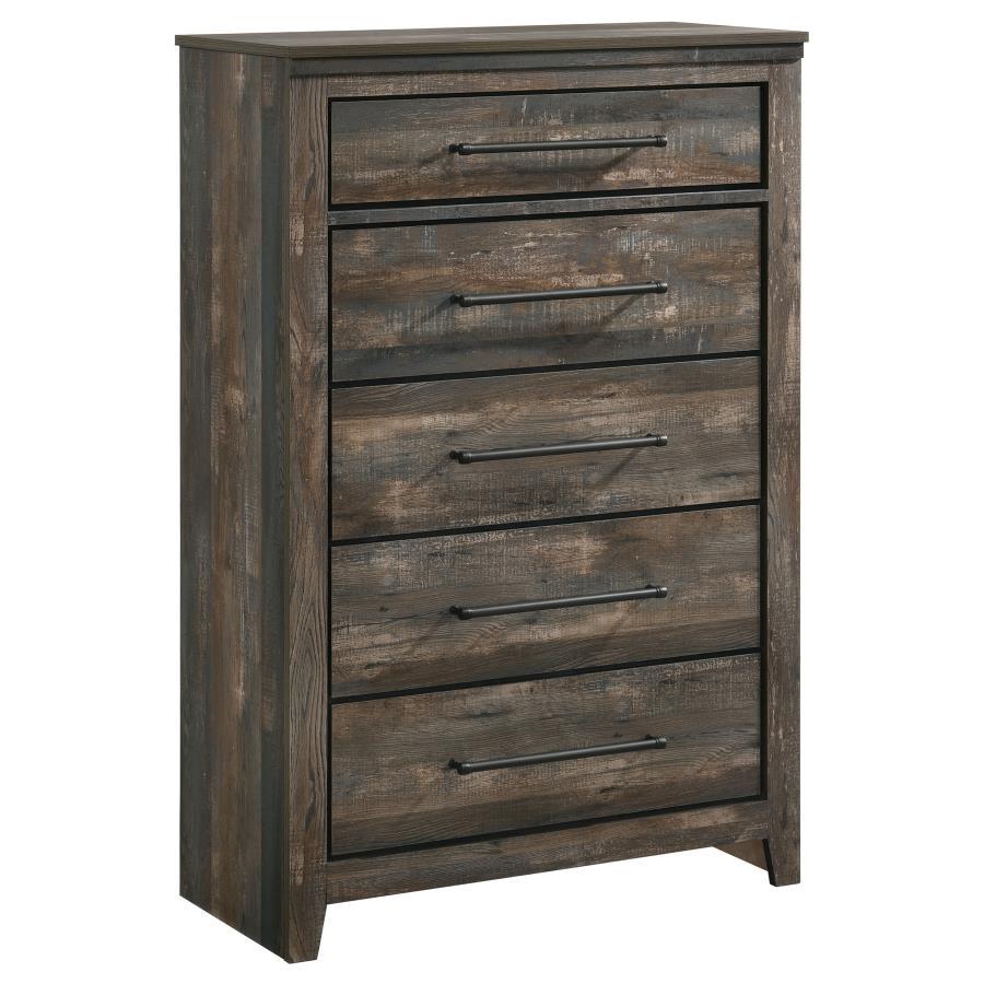 Ridgedale - 5-Drawer Chest - Weathered Dark Brown