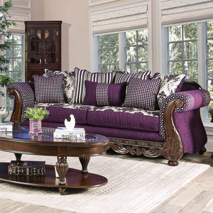 Emilia - Sofa - Purple / Silver