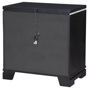 Cappola - Rectangular 2-Drawer Nightstand - Silver And Black