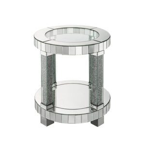 Fafia - End Table - Mirrored & Faux Gems