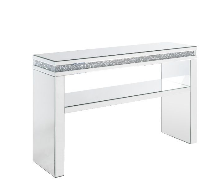 Noralie - Accent Table - Mirrored & Faux Diamonds - 32