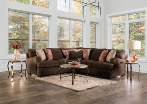 Wanstead - Sectional - Dark Brown / Rust