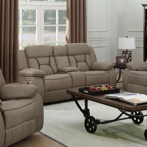 Higgins - Pillow Top Arm Motion Loveseat with Console