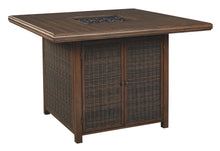 Paradise - Medium Brown - Square Bar Table w/Fire Pit