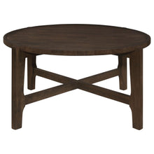 Cota - Round Solid Wood Coffee Table - Dark Brown