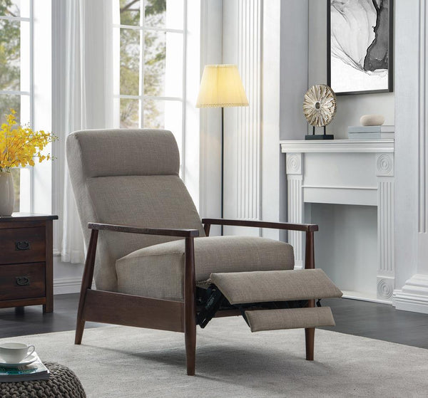 Kaylie Upholstered Push-back Recliner Beige