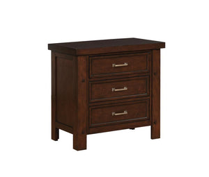 Barstow - 3-Drawer Rectangular Nightstand - Pinot Noir