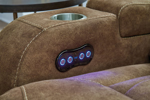 Wolfridge - Brindle - Power Reclining Sofa With Adj Headrest