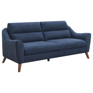 Gano - Sloped Arm Upholstered Sofa - Navy Blue