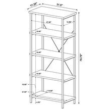 Kemper - 4-Shelf Bookcase - Salvaged Cabin and Black