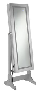 Moore - Cheval Mirror With Jewelry Storage - Silver