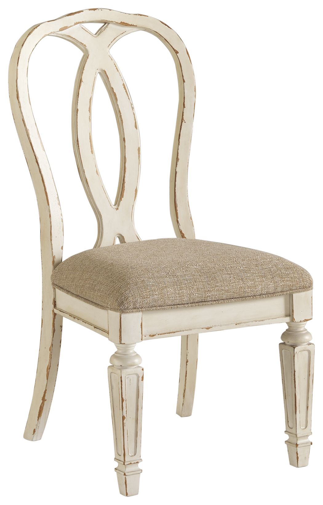 Realyn - Chipped White - Dining UPH Side Chair (Set of 2) - Ribbonback