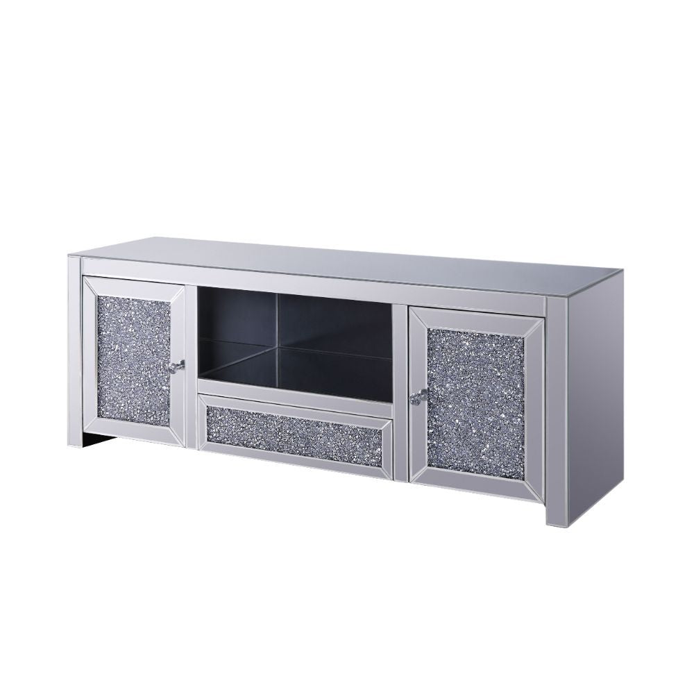 Noralie - TV Stand - Mirrored & Faux Diamonds - 22