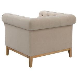 Sandrine - Button Tufted Tuxedo Arms Chair - Camel