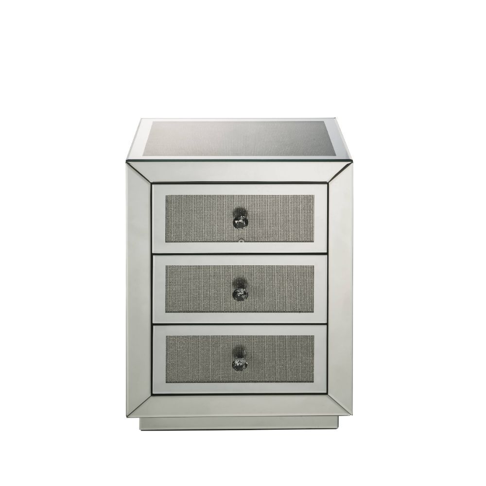 Lavina - Accent Table - Mirrored & Faux Diamonds - 26