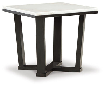 Fostead - Square End Table - White / Espresso