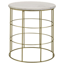 Heloisa - Round Accent Table With Marble Top - White