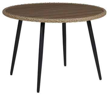 Amaris - Round Dining Table - Brown / Black