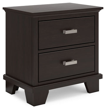 Covetown - Two Drawer Night Stand - Dark Brown