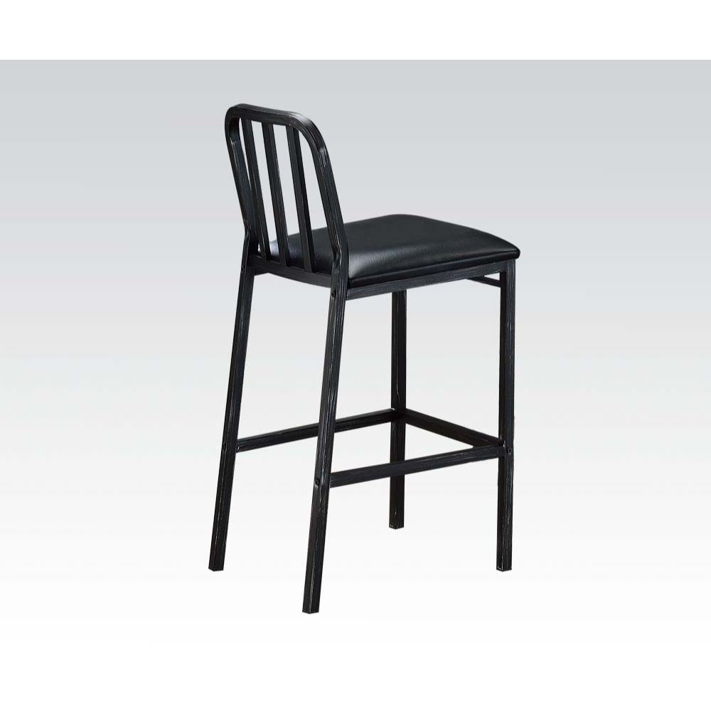 Jodie - Bar Chair (Set of 2) - Black PU & Antique Black