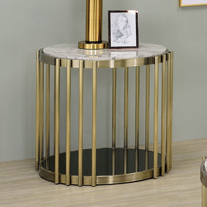 Ofelia - End Table - Antique Brass / Black