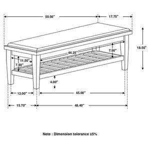 Franco - Bench with Lower Shelf