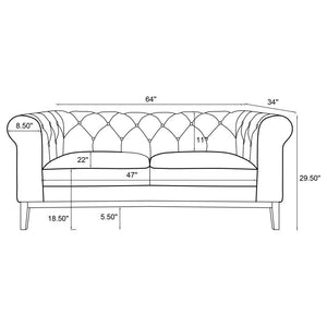 Sandrine - Button Tufted Tuxedo Arms Loveseat - Camel