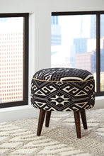 Camila - Round Upholstered Ottoman - Black