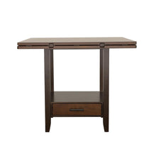 Sanford - Round Counter Height Table With Drop Leaf - Cinnamon and Espresso