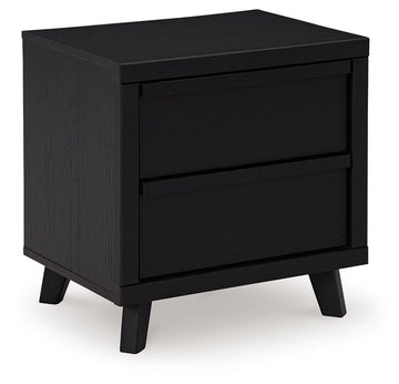 Danziar - Two Drawer Night Stand - Black