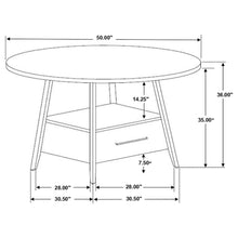 Gibson - 1-Drawer Round Counter Height Table - Yukon Oak And Black