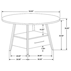 Gibson - 1-Drawer Round Counter Height Table - Yukon Oak And Black