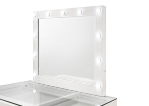 Morgan - Vanity Desk With Glass Top, Led Mirror & Stool