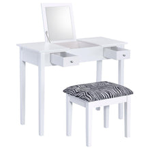 Seline - 2-Piece Vanity Set - White and Zebra