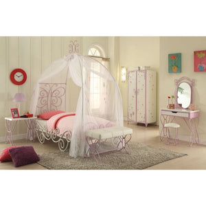 Priya II - Twin Bed - White & Light Purple