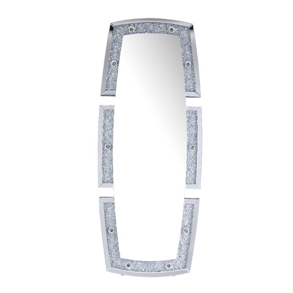 Noralie - Accent Floor Mirror - Mirrored & Faux Diamonds - 63