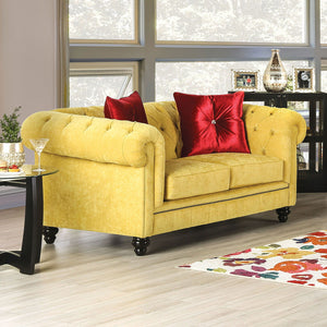 Eliza - Loveseat - Royal Yellow / Red