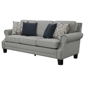 Sheldon - Upholstered Sofa With Rolled Arms - Grey