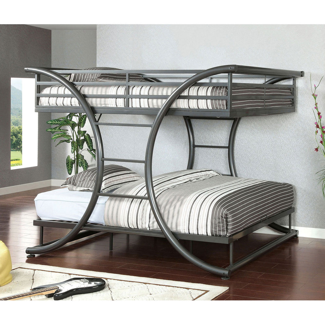 Lexis - Full Over Full Bunk Bed - Gun Metal