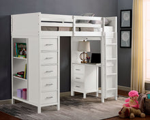 Cassidy - Twin Loft Bed With Drawers - White