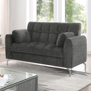 Lupin - Loveseat With Pillows - Dark Gray