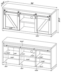 Coaster - 3-shelf Sliding Doors TV Console