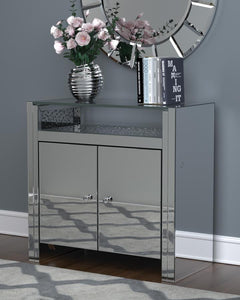 Betsey - 2-Door Accent Cabinet - Clear Mirror and Silver