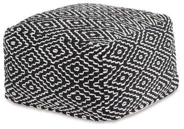Jasett - Pouf - Black / Ivory