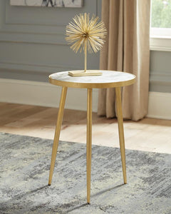 Acheson - Round Marble Top Side Table - White And Gold