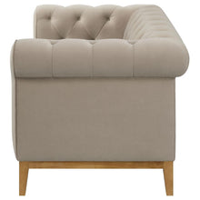 Sandrine - Button Tufted Tuxedo Arms Loveseat - Camel