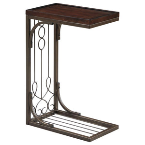 Alyssa - Accent Table - Brown And Burnished Copper